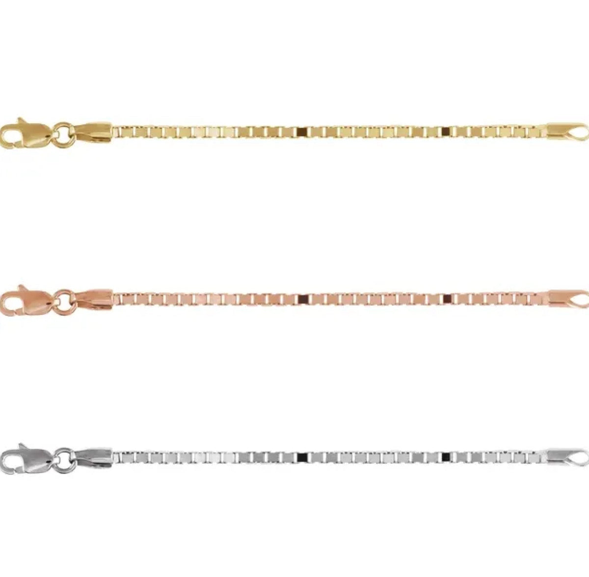 3 inch Chain Extender in 14k &10k Yellow Gold White Gold Rose / Gold Box Chain Extender / Cable Chain Extender / Rope Chain Extender /
