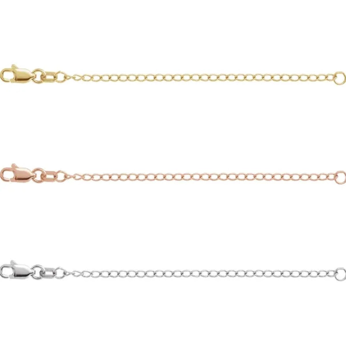 3 inch Chain Extender in 14k &10k Yellow Gold White Gold Rose / Gold Box Chain Extender / Cable Chain Extender / Rope Chain Extender /