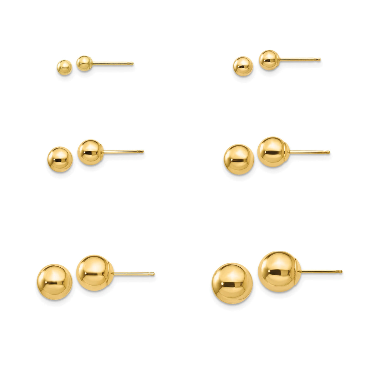 10k Yellow Gold Ball Post Earrings Genuine 10k Yellow Gold (Not Plated or Filled) Made in USA - Gift Box Included