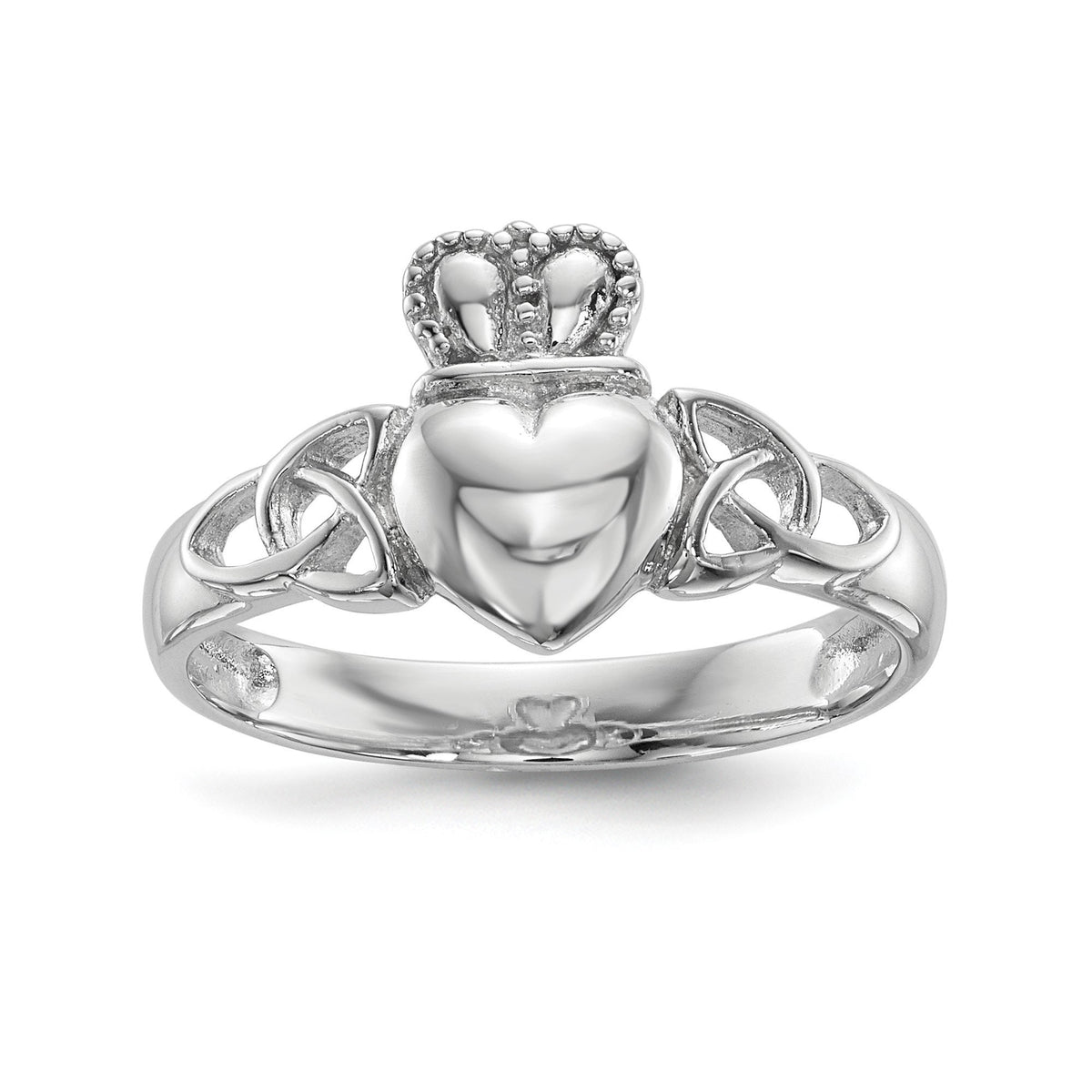 Womens Claddagh Ring Celtic Band available in Sterling Silver Claddagh Ring Sizes 6-8 -Gift Box Included