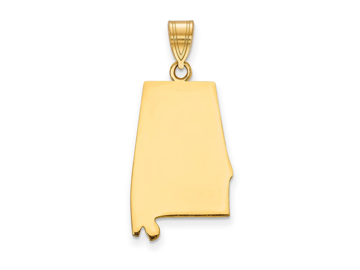 Alabama State Pendant Necklace Option / 14k & Sterling Silver State Shaped Pendant / Charm in Shape of State / Made In USA / With Gift Box