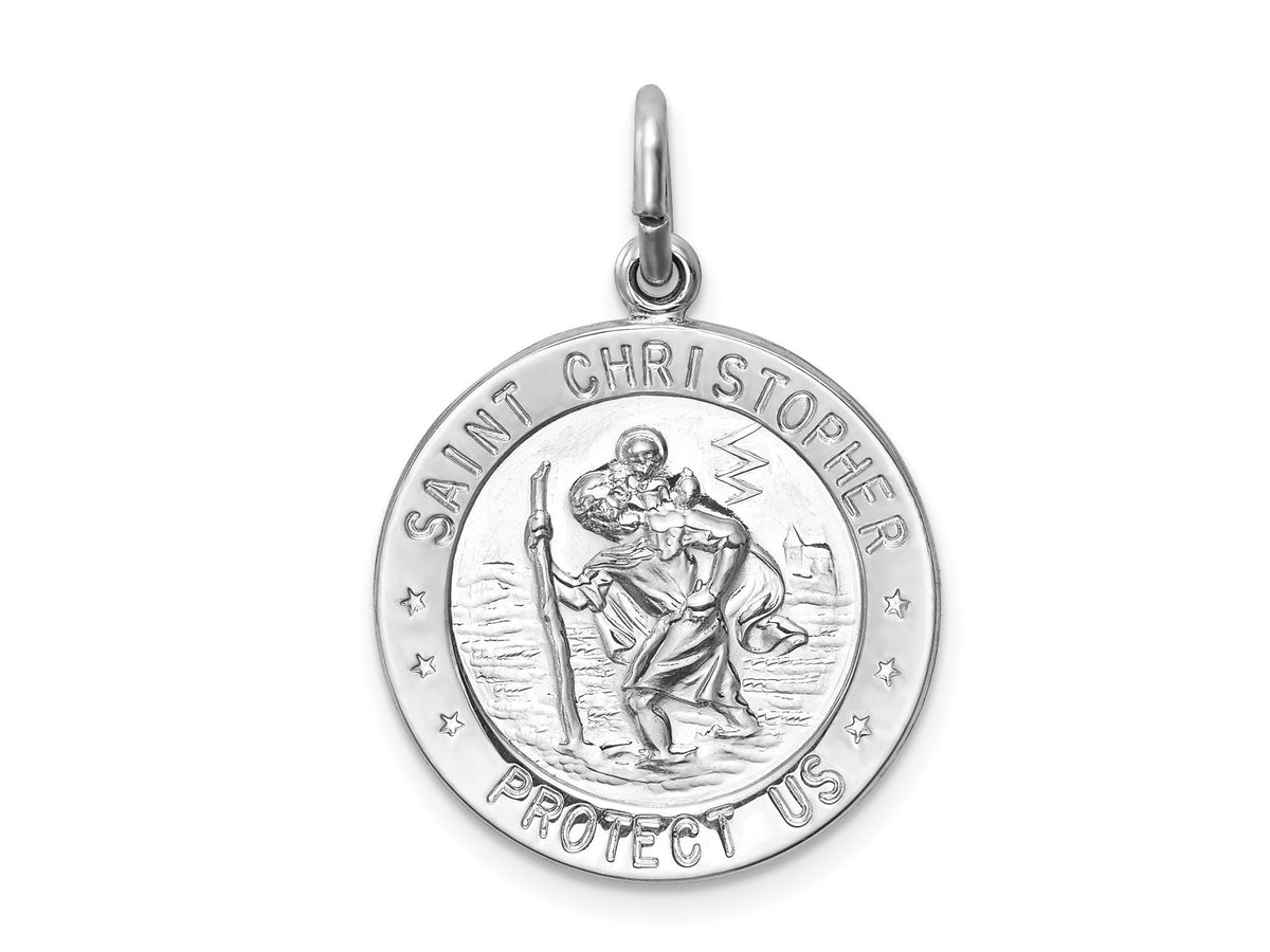 Sterling Silver Saint Christopher Medal /St. Christopher Medal / Patron of Travel Charm / Engraving Available /Made in USA / With Gift Box