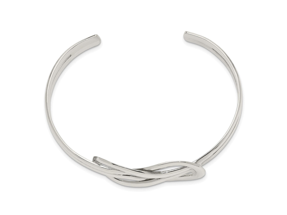 Sterling Silver Knot Design Cuff Bangle 13 Grams / Gift Box Included
