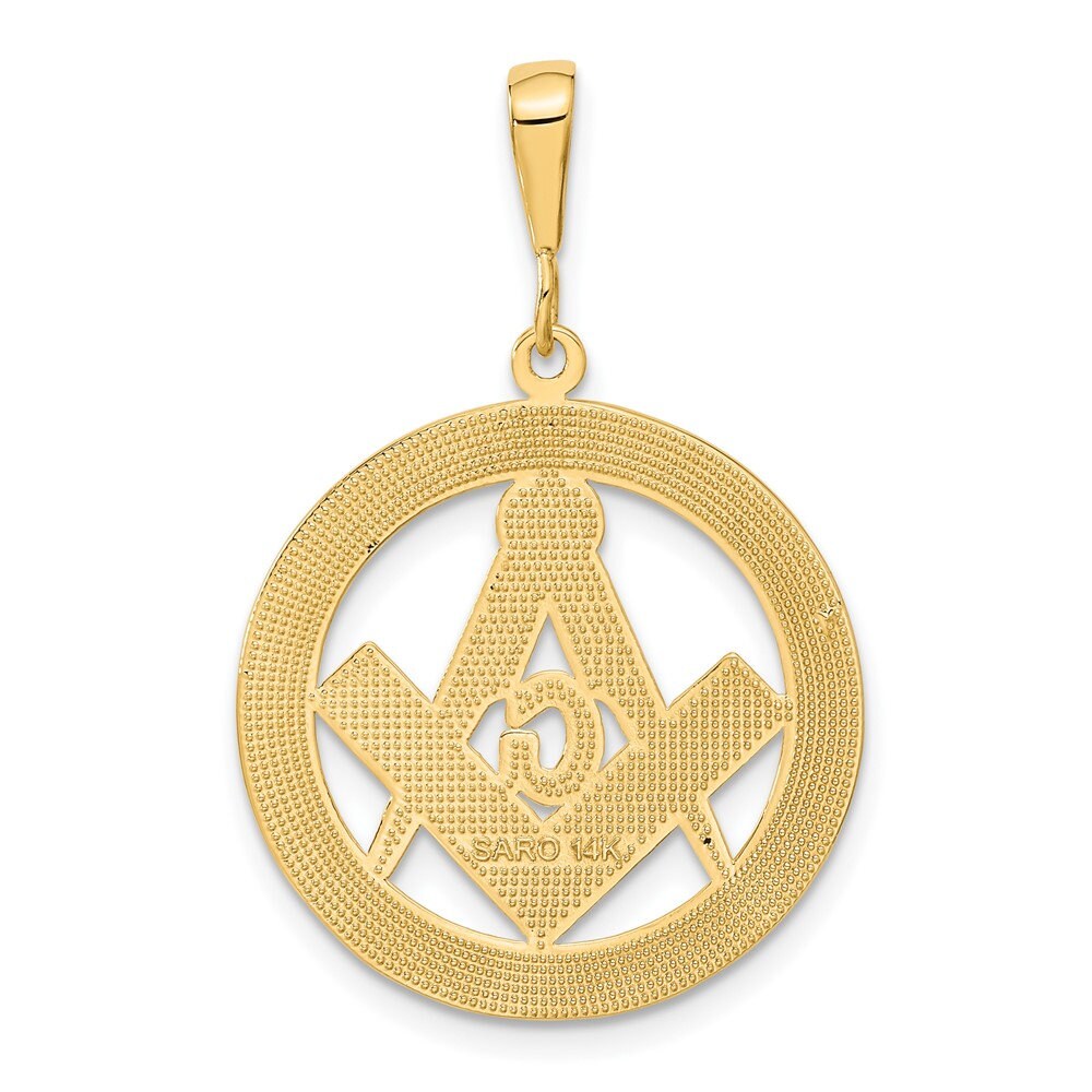 14k Yellow Gold Masonic Pendant / 14k Mason Pendant Charm /Made in USA / Gift Box Included / Pendant Height 1.25 inches