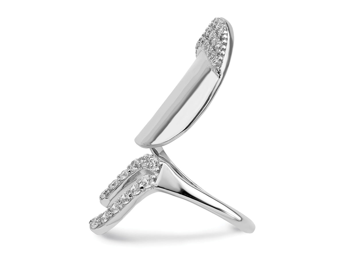 Sterling Silver Fingernail Adjustable Ring Antiqued Polished Textured - Gift Box Included - Silver Fingernail Ring