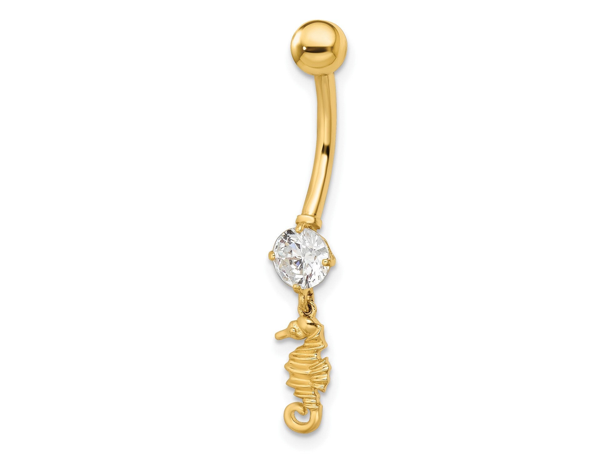 BodyJ4You 14K Real Gold Belly Button Ring 14G Sun Flower Paved Gem CZ –  BodyJ4you