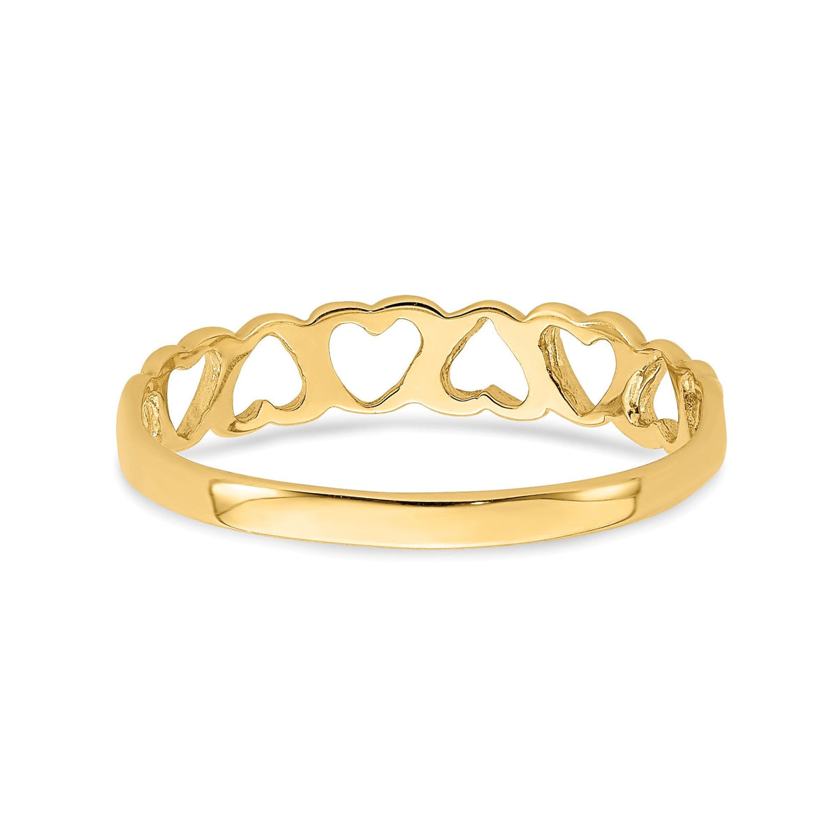 Womens 14k Gold Heart Ring Band Polished Heart Ring  Genuine 14k Gold (Not Plated or Filled) Gift Box Included
