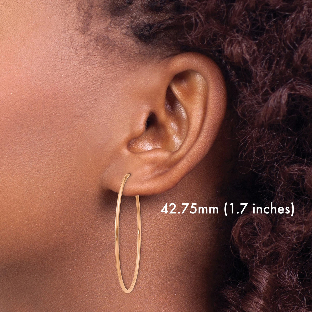 14K Gold Large Thick Hoop Earrings