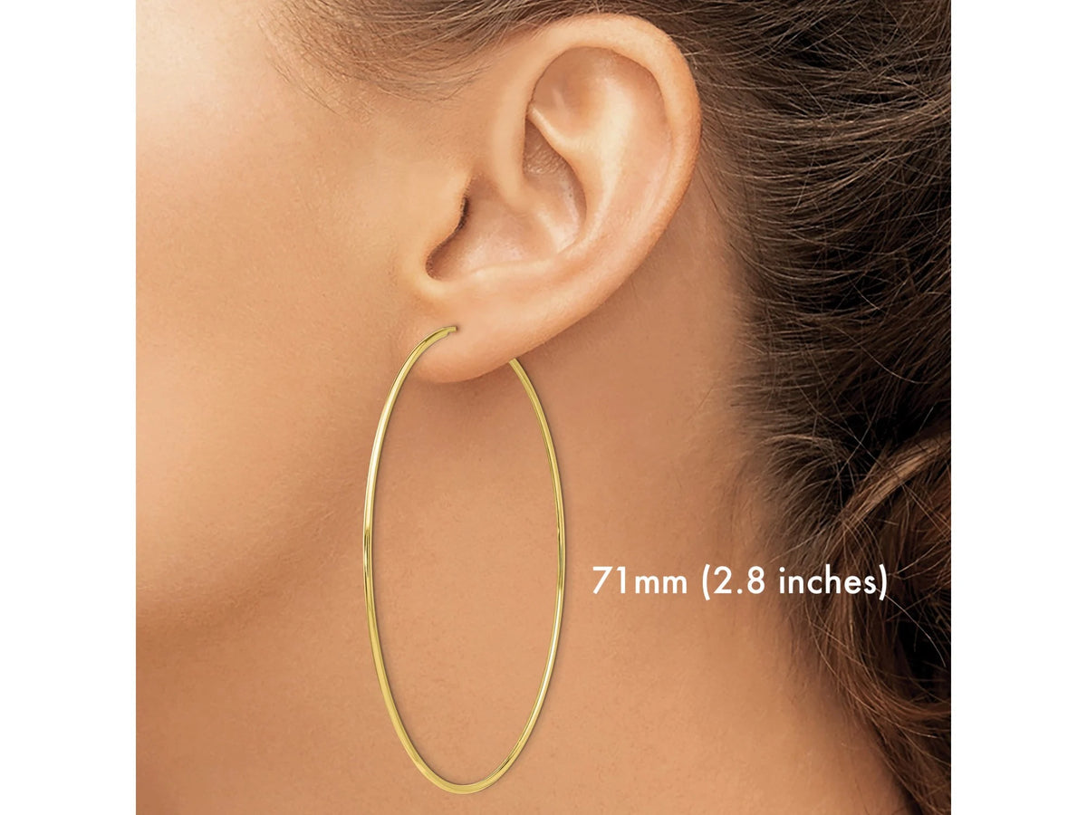 10K Gold Large Endless Hoop Earrings - Gift Box Included - Large Hoops 10k Yellow Gold Hoop Earrings 14k White Gold Hoops