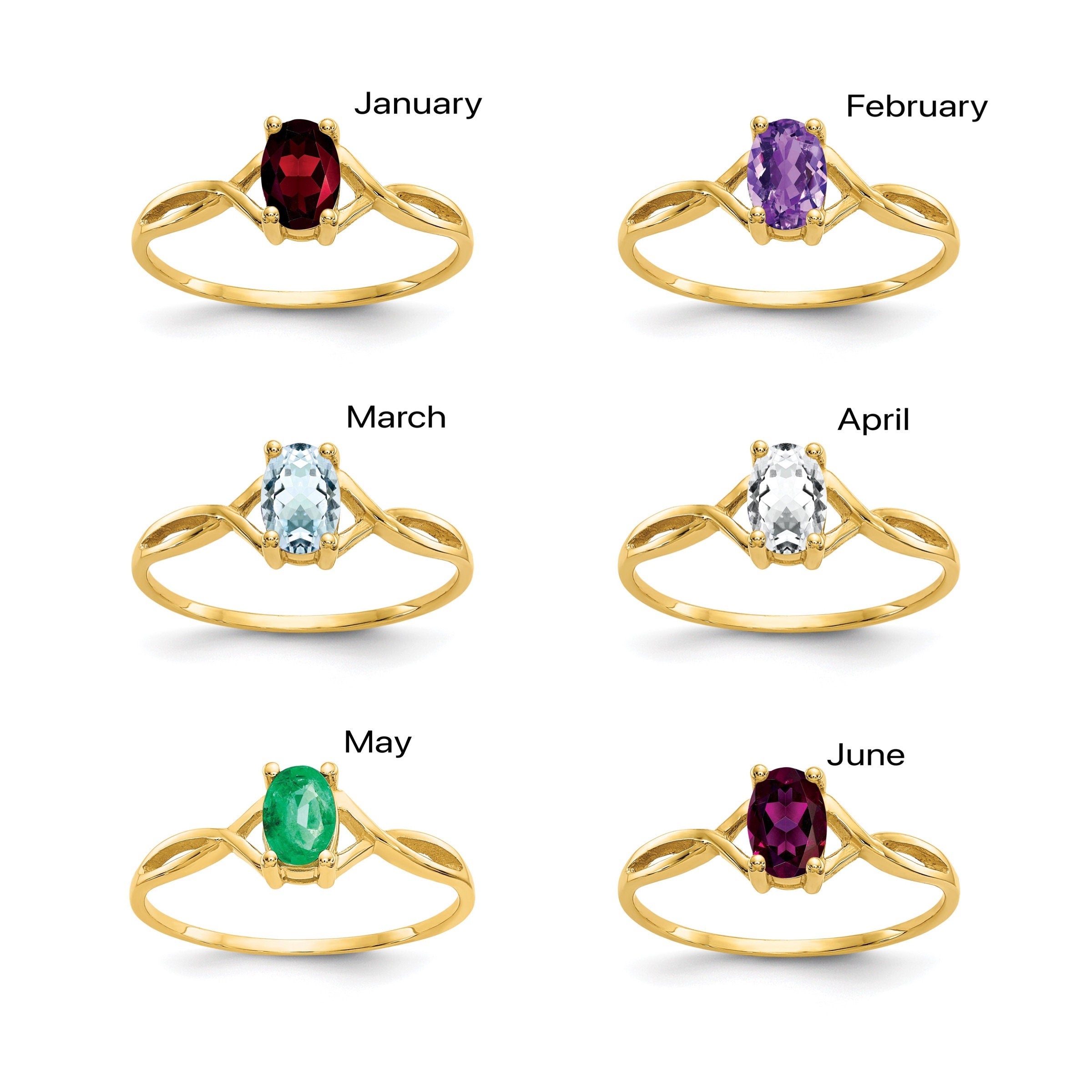 10k gold 2024 birthstone ring