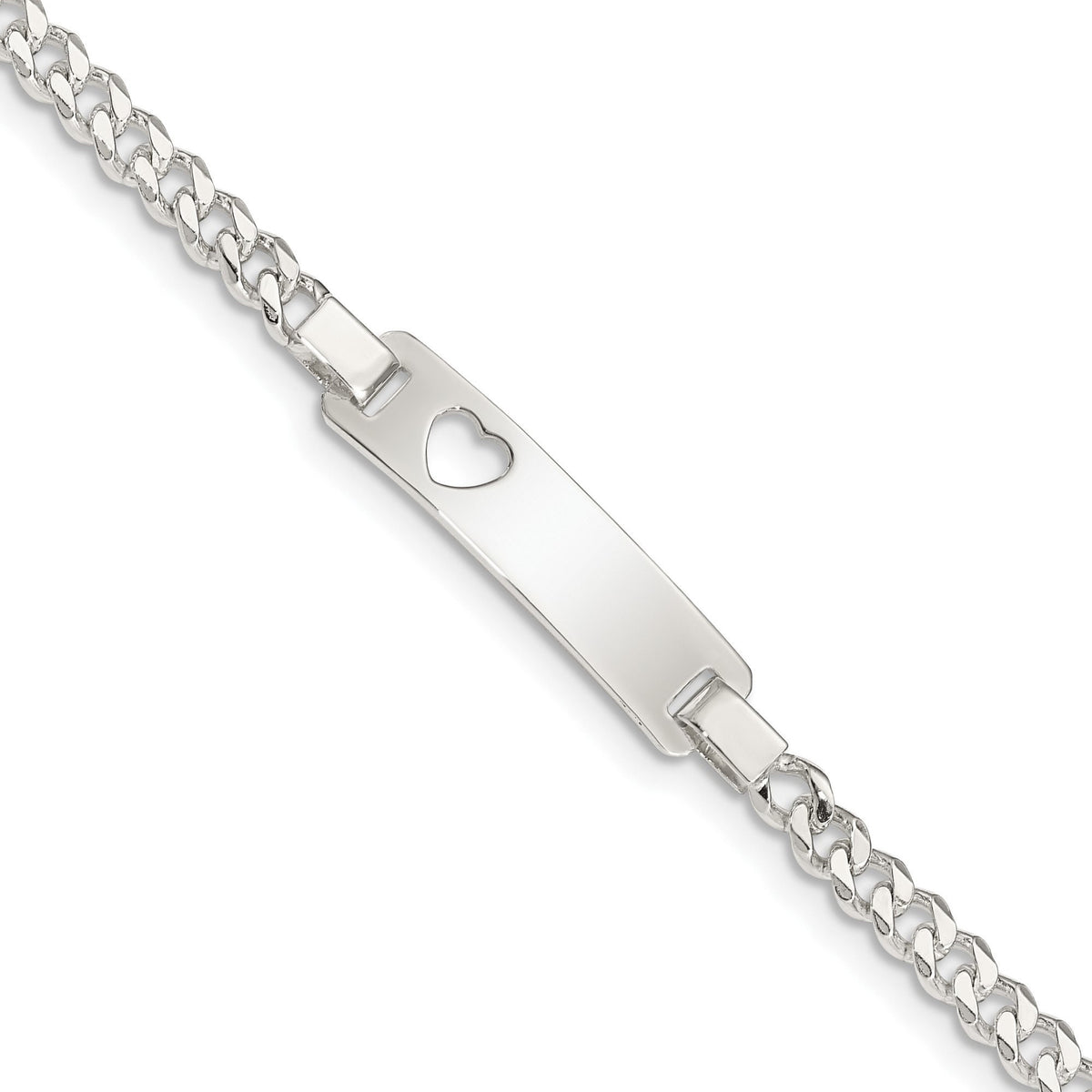 Children's Sterling Silver Personalized ID Cuban Bracelet - 5.5 inches & 6 inches  ENGRAVING  6 months -7 Years Old - Gift Box Included