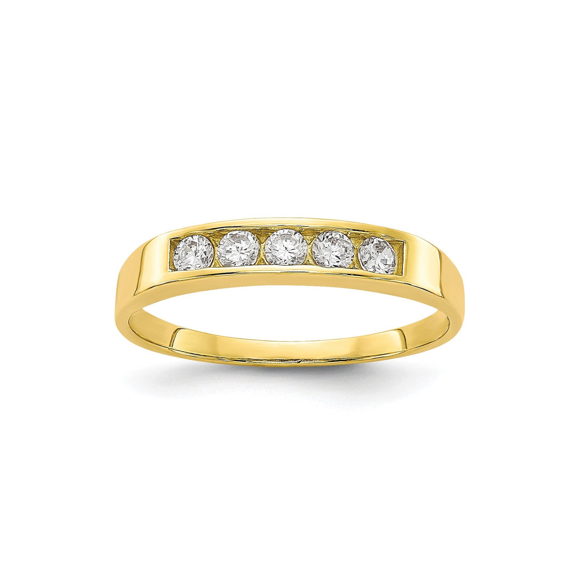 10k Yellow Gold CZ Ring Baby to Toddler Band Size 1- 5 (1-7 year olds) Baby to Toddler Size Children's CZ Ring Band Small Adult Size