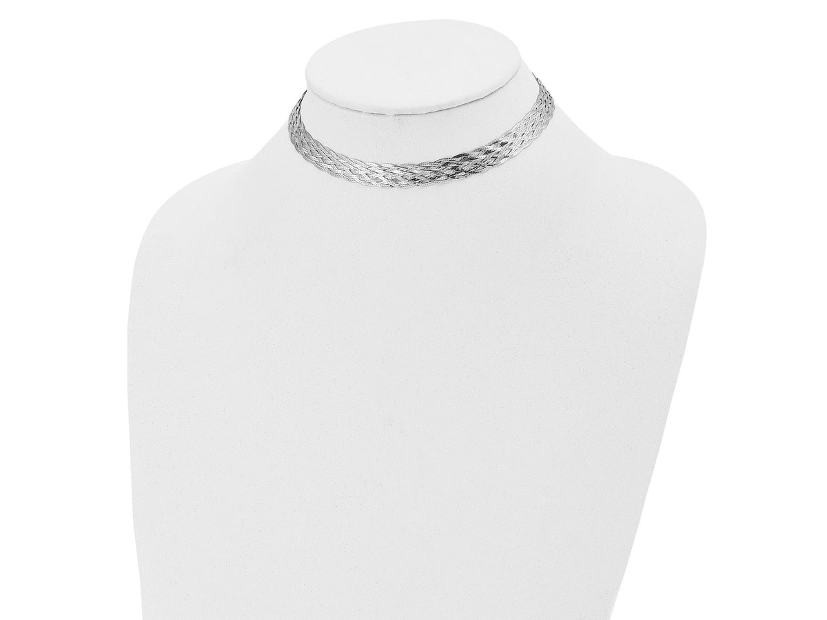 Sterling Silver Multi Strand Choker w/ CZ with 4 inch Extension 12 inches - 16 inches 11.5 Grams Multiple Strand Choker Gift Box Included