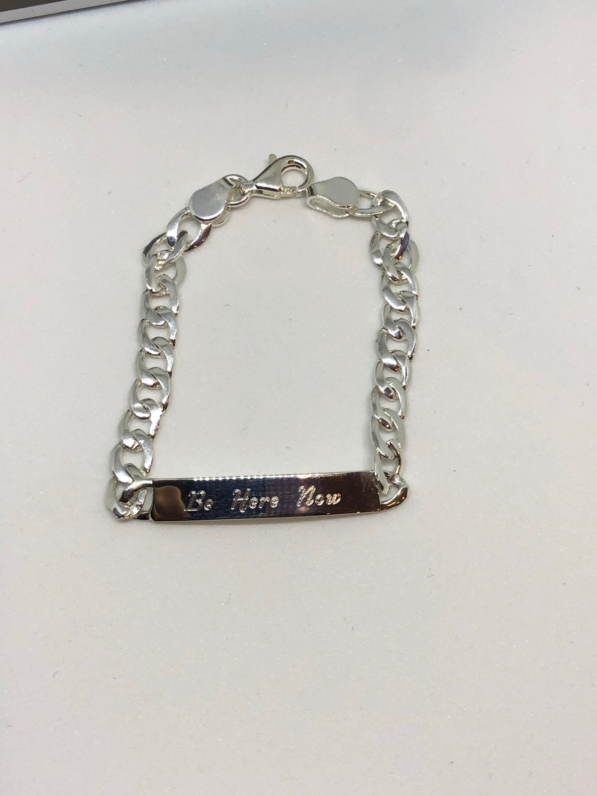 Solid Sterling Silver Personalized Child & Adult size ID Plate Curb Link 5mm Bracelet 6 inch & 7.25 inch