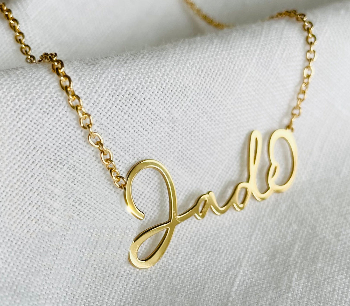 Bijou Script Personalized Name Necklace- Available in 14k, 10k & Sterling Silver