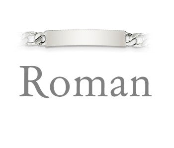 Solid Sterling Silver Personalized ID Plate Curb Link Bracelet, 7.5 In, 8.5 in (Up to 12 Characters on Front & Back)