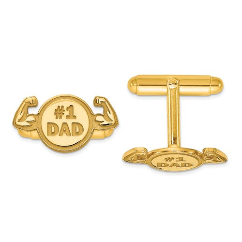 Men's Customized Cufflinks - Yellow Gold