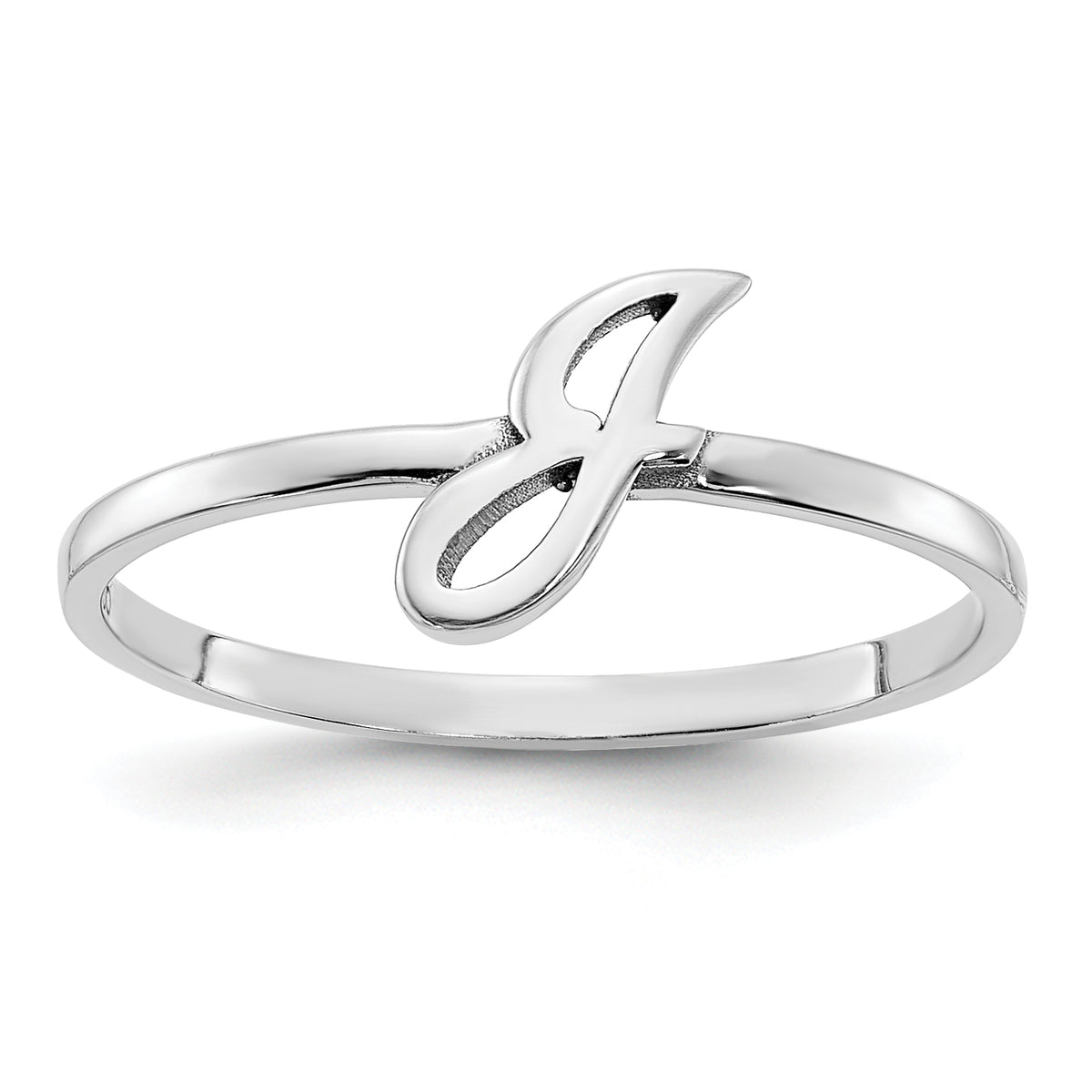 Sterling Silver / Gold Plated Silver / Ron Gold Plated Silver Laser Polished Initial Script Font Ring Sizes 5-9